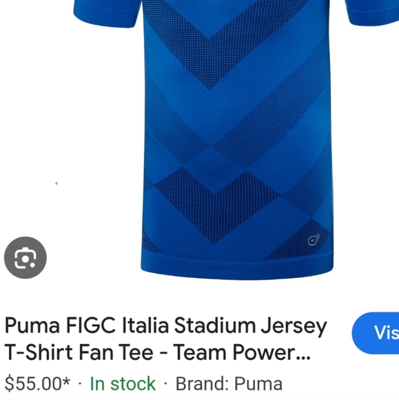 Puma Blue Italy Soccer Jersey - Picture 5 of 7